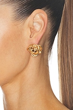 Magda Butrym Rose Stud Earrings in Gold, view 2, click to view large image.