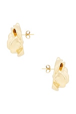 Magda Butrym Rose Stud Earrings in Gold, view 3, click to view large image.