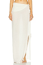 Magda Butrym Leg Slit Skirt in Cream, view 1, click to view large image.