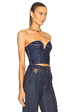 Magda Butrym Bustier Top in Navy, view 2, click to view large image.