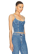 Magda Butrym Denim Tank Top in Blue, view 2, click to view large image.