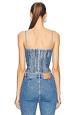 Magda Butrym Denim Tank Top in Blue, view 3, click to view large image.