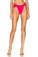 Magda Butrym Twisted Waist Bikini Bottom in Pink, view 1, click to view large image.