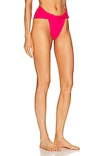 Magda Butrym Twisted Waist Bikini Bottom in Pink, view 2, click to view large image.