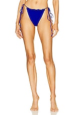 Magda Butrym Side Tie Bikini Bottom in Blue, view 1, click to view large image.