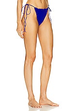 Magda Butrym Side Tie Bikini Bottom in Blue, view 2, click to view large image.
