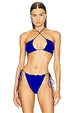 【MAGDA BUTRYM】海外セレブ愛用◎アシンメトリー水着 Magda Butrym Bikini Top in Blue | FWRD