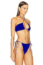 Magda Butrym Bikini Top in Blue, view 2, click to view large image.