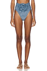 Magda Butrym High Waist Swim Bottom in Blue, view 1, click to view large image.
