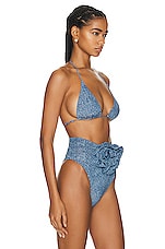 Magda Butrym Bikini Top in Blue, view 3, click to view large image.
