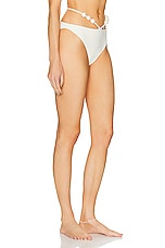 Magda Butrym Beaded Bikini Bottom in Cream, view 2, click to view large image.