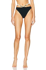 Magda Butrym Beaded Bikini Bottom in Black, view 1, click to view large image.