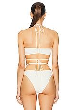 Magda Butrym Halter Bikini Top in Cream, view 3, click to view large image.