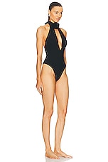 Magda Butrym Halter Swimsuit in Black, view 2, click to view large image.