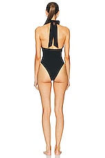 Magda Butrym Halter Swimsuit in Black, view 3, click to view large image.