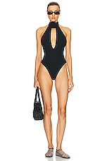 Magda Butrym Halter Swimsuit in Black, view 4, click to view large image.