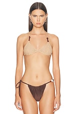 Magda Butrym Triangle Bikini Top in Nude, view 1, click to view large image.