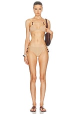 Magda Butrym Tie Side Bikini Bottom in Nude, view 4, click to view large image.