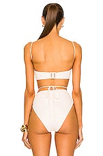 Magda Butrym Wrap Tie Bikini Top in Cream, view 3, click to view large image.