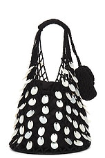 Magda Butrym Small Devana Bag With Black Pearls in Black, view 1, click to view large image.