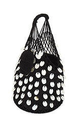 Magda Butrym Small Devana Bag With Black Pearls in Black, view 4, click to view large image.