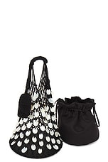 Magda Butrym Small Devana Bag With Black Pearls in Black, view 6, click to view large image.