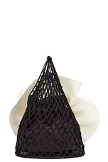 Magda Butrym Small Devana Bag in Black & Cream, view 3, click to view large image.