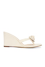 Magda Butrym Flower Wedge Sandals in Cream, view 1, click to view large image.