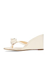 Magda Butrym Flower Wedge Sandals in Cream, view 5, click to view large image.