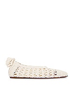 Magda Butrym Crochet Ballet Flats in Cream, view 1, click to view large image.