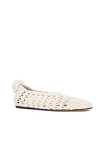 Magda Butrym Crochet Ballet Flats in Cream, view 2, click to view large image.