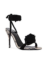 Magda Butrym Python Flower Pump in Black, view 2, click to view large image.