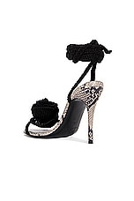 Magda Butrym Python Flower Pump in Black, view 3, click to view large image.