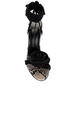Magda Butrym Python Flower Pump in Black, view 4, click to view large image.