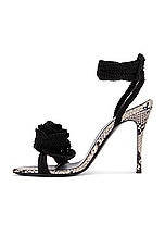 Magda Butrym Python Flower Pump in Black, view 5, click to view large image.