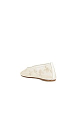 Magda Butrym Embroidered Ballet Flat in Cream, view 3, click to view large image.