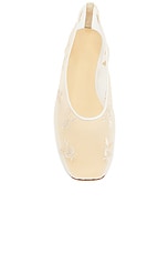 Magda Butrym Embroidered Ballet Flat in Cream, view 4, click to view large image.