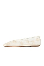 Magda Butrym Embroidered Ballet Flat in Cream, view 5, click to view large image.