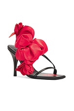 Magda Butrym Oversized Flower Sandal in Red, view 2, click to view large image.