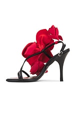 Magda Butrym Oversized Flower Sandal in Red, view 5, click to view large image.