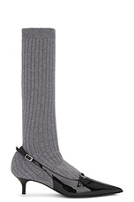 Magda Butrym Knit Boot in Grey, view 1, click to view large image.