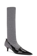 Magda Butrym Knit Boot in Grey, view 2, click to view large image.