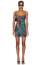 Miaou Anya Dress in Rust Print, view 4, click to view large image.