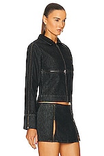 Miaou Cross Lux Jacket in Black, view 2, click to view large image.