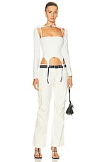 Miaou Raven Cargo Pant in Creme, view 4, click to view large image.