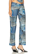 Miaou Atlas Pant in Denim Print, view 2, click to view large image.