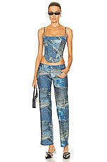 Miaou Atlas Pant in Denim Print, view 4, click to view large image.