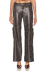 Miaou Elias Pant in Varnish Printed Suede, view 1, click to view large image.