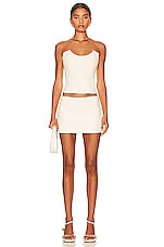 Miaou Fig Mini Skirt in Creme, view 4, click to view large image.