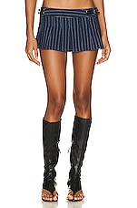 Miaou Reno Skirt in Varsity Pinstripe, view 1, click to view large image.